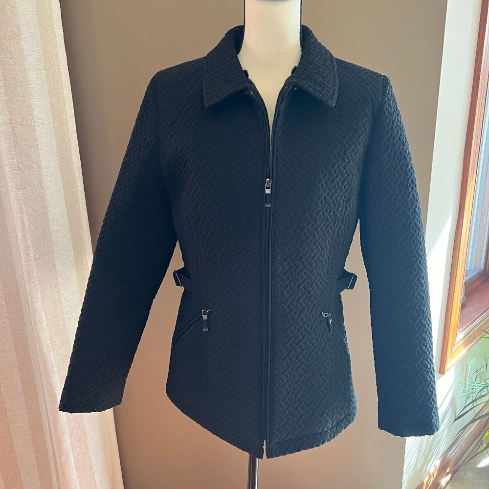 Gallery Quilted Black Coat, Size M